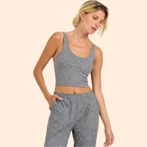 Vuori Halo Performance Crop Heather Grey